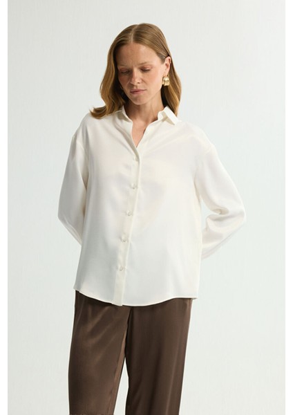 Saten Gömlek Kemik 130L9156008 fırsatları