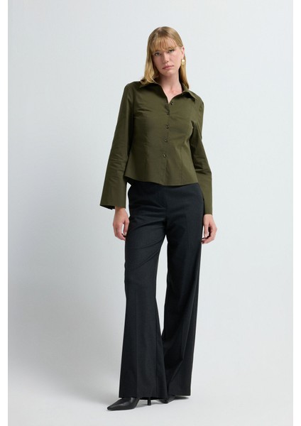 Fit Poplin Gömlek Haki 13045811000 modelleri