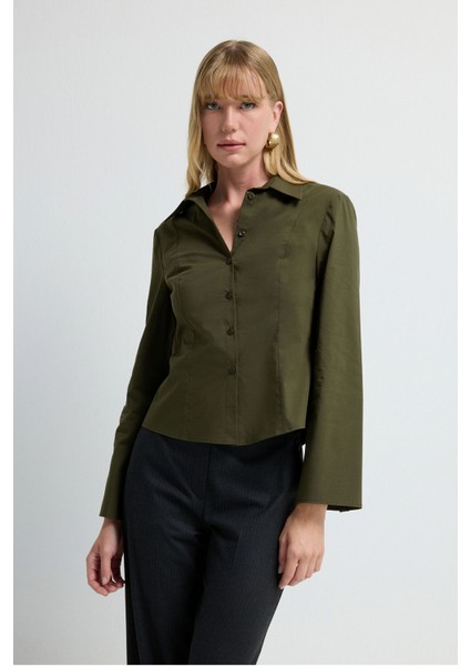 Fit Poplin Gömlek Haki 13045811000 fırsatları
