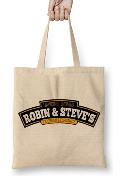 Stranger Things Robin Steve's Bez Çanta Uzun Saplı Alışveriş Çantası Plaj Çantası