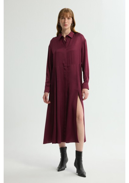 Yırtmaç Detaylı Elbise Murdum 124L9663000