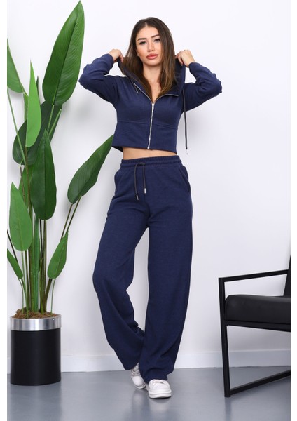 Lacivert Kapşonlu Hırka Pantolonlu Selanik Takım