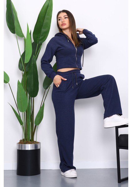 Lacivert Kapşonlu Hırka Pantolonlu Selanik Takım modelleri