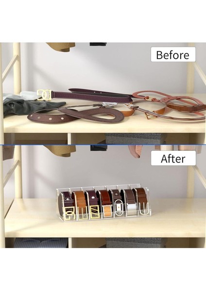 Kemer Düzenleyici, 7 Bölmeli Dolap ve Çekmece Için Akrilik Kemer Saklama Tutucu, Sergileme Standı modelleri