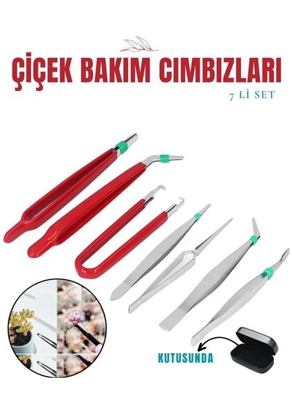 bulurum çiçek bakım kutulu cımbız seti