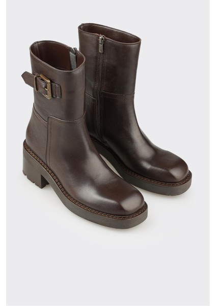 Kahve Deri Kadın Günlük Bot fiyatları