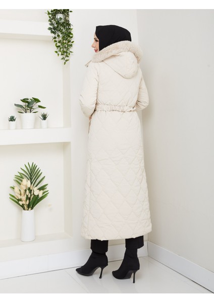 Kadın Ince Dolgulu Uzun Nova Kumaş Çıt Çıtlı Mont Kaban 1174 fiyatları