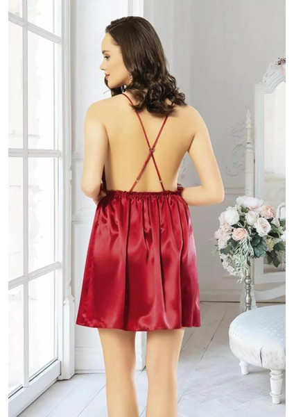 Özel Üretim Rahat Saten Kumaş Zarif Seksi Şık Sexy Fantezi Kısa Gecelik fiyatları