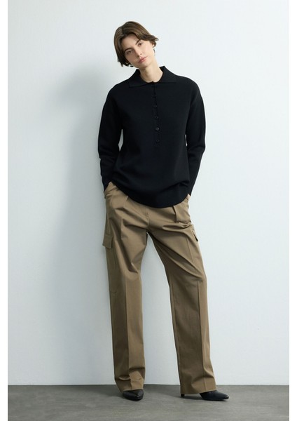 Düğmeli Triko Kazak Siyah 139M2277000 modelleri