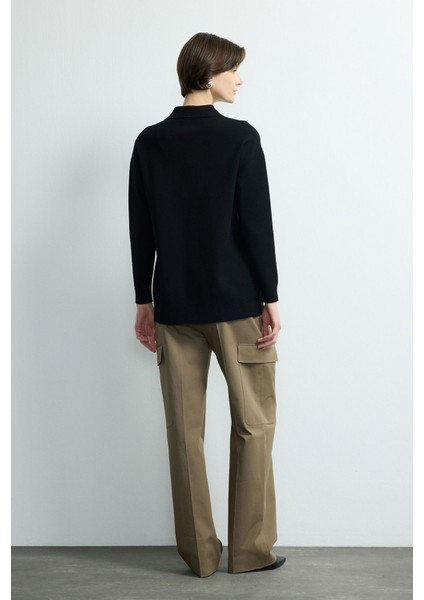 Düğmeli Triko Kazak Siyah 139M2277000 indirimleri