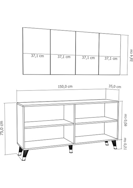 8205-1CT KB150 Konsol, Tv Ünitesi Antrasit-Altın modelleri