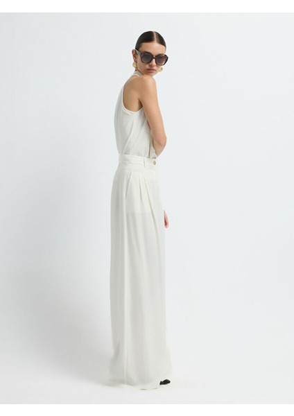 Pileli Geniş Paça Pantolon Kemik 15345748000 indirimleri