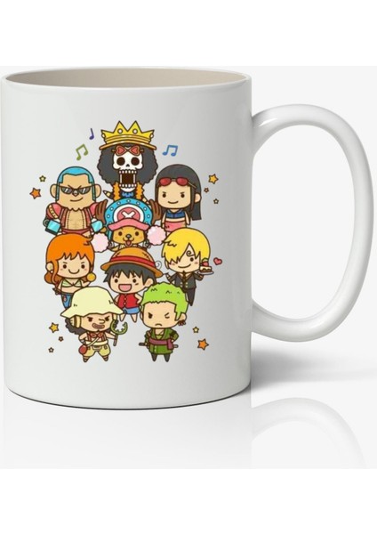 One Piece Karakterler Luffy Temalı Beyaz Kupa Bardak Sevgiliye Arkadaşa Hediye