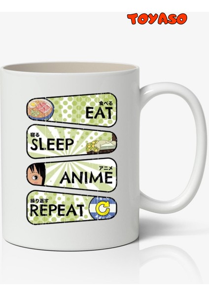 Anime Döngüsü Temalı Beyaz Kupa Bardak Sevgiliye Arkadaşa Hediye