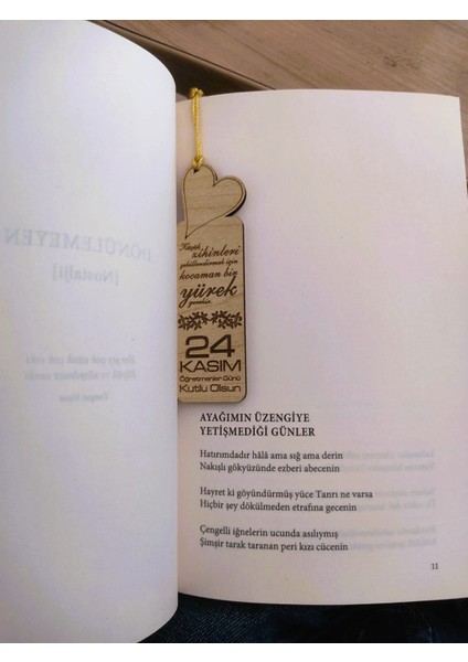Kitap Ayracı - 24 Kasım Kalpli Ayraç - 4 Adet Kitap Ayracı - Öğretmenler Günü Hediyesi fırsatları