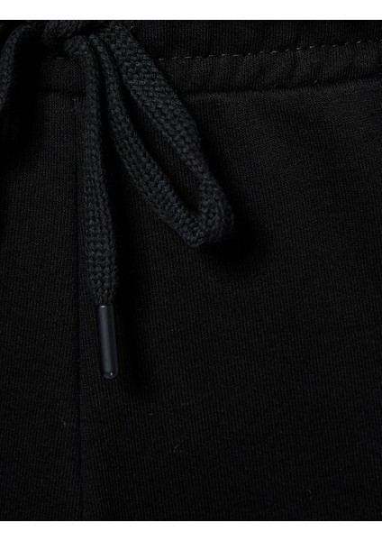 Rahat Kalıp Cepli Pamuklu Beli Bağcıklı Baskılı Jogger Spor Eşofman Altı