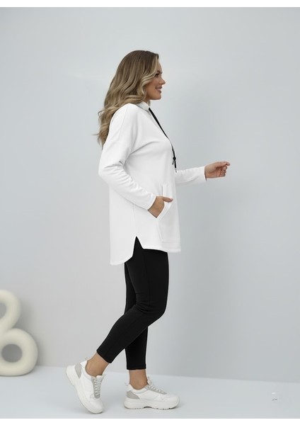 Kadın Büyük Beden Uzun Kollu Kapüşonlu Kanguru Cepli Sweatshirt 2016 modelleri