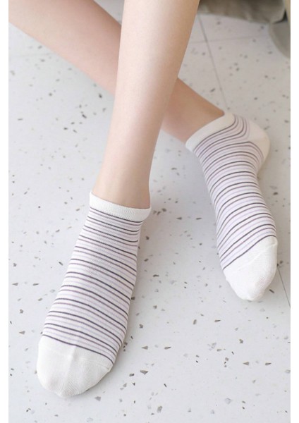 5'li Paket Kadın Step Çorap Lila