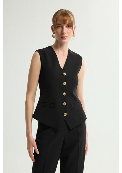 Fleto Cepli Yelek Siyah 179L9404001