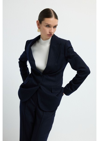 Çizgili Blazer Ceket C.lacivert 11944644001 fırsatları