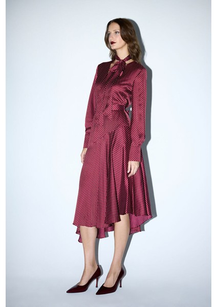 Asimetrik Şal Yaka Elbise Emp.bordo 12446033000 fırsatları