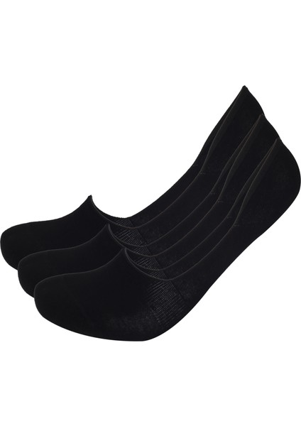 3'lü Paket Basic Erkek Görünmez Çorap Siyah/Siyah/Siyah