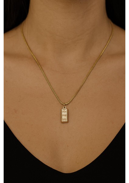 Külçe Altın Detaylı Unisex Kolye fırsatları