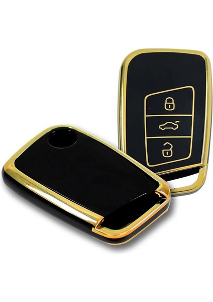 Volkswagen Passat B8 Skoda Arteon Smart Siyah- Gold Nano Kumanda Kabı 1.kalite modelleri