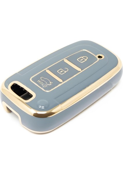 Hyundai IX35 Santa Fe Sonata Elantra Smart Kumanda Kılıfı Oto Anahtarlık 3 Tuşlu Gri Renk fiyatları