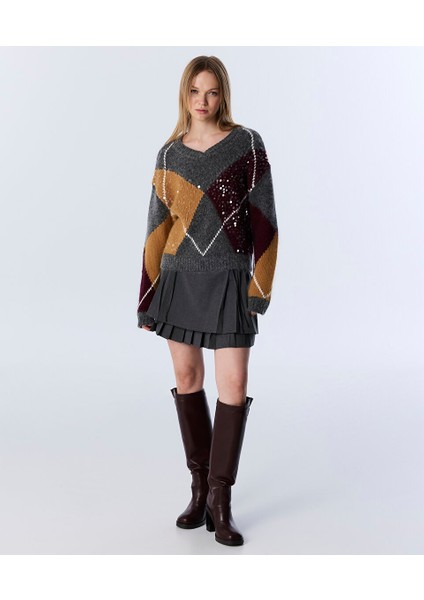 PAYETLİ BAKLAVA DESEN KAZAK TW6250050436036 fırsatları