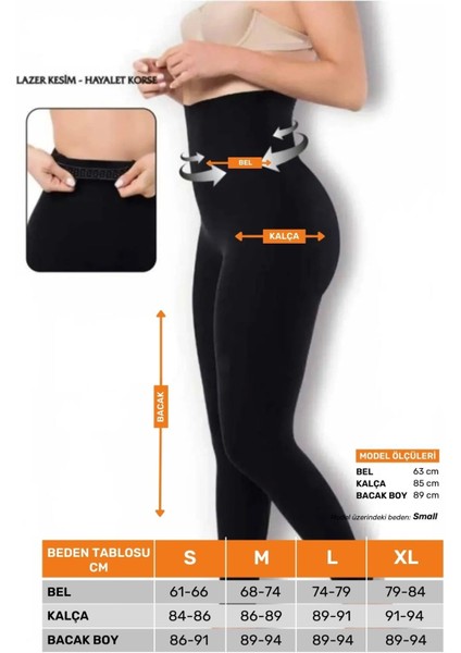 Enenstyle Fashıon Boutıque Beden Inceltici Toparlayıcı Esnek Lazer Kesim Yüksek Belli Hayalet Korseli Kadın Tayt modelleri