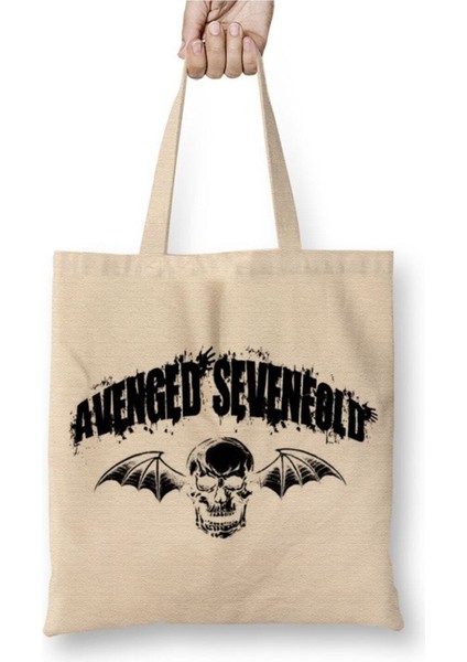 Avenged Sevenfold Hail To The King Beyaz Bez Çanta Uzun Saplı Alışveriş Çantası Plaj Çantası