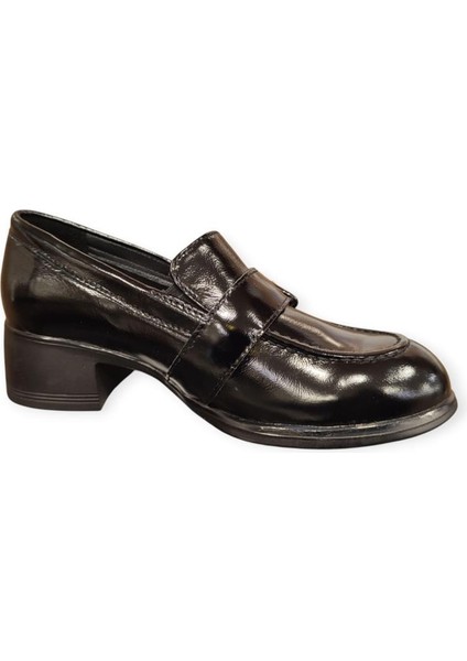 2555006K Topuklu Tokalı Loafer Deri Kadın Ayakkabı modelleri