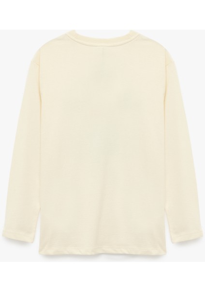 Bisiklet Yaka Pamuklu Baskılı Uzun Kollu Tişört fiyatları