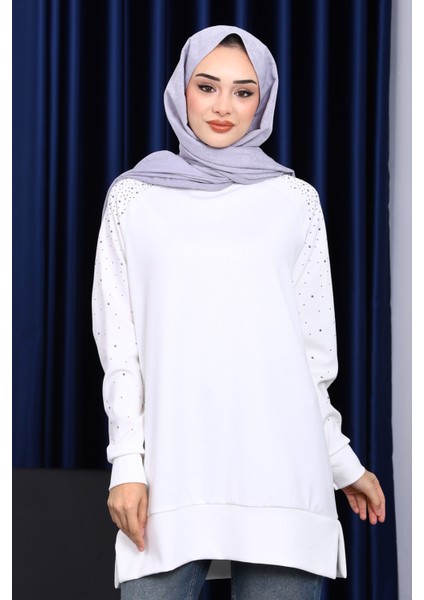 Ekru Taş Detaylı Modal Tunik fiyatları