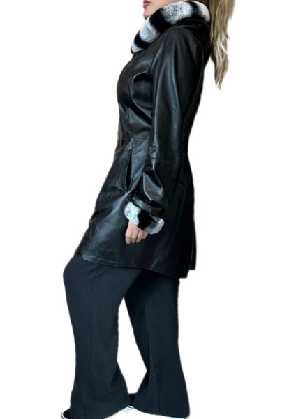 Kadın Çift Taraflı Giyilebilir Hakiki Deri Mont MN35 modelleri