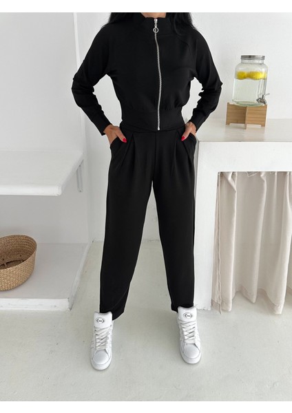 Kadın Eşofman Takımı - Günlük Takım - Geniş Manşetli Fermuarlı Alt Üst Takım modelleri