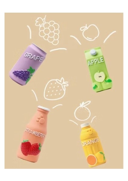 Meyve Şişesi Şekilli Squeaky Köpek Oyuncakları – Ikili Paket