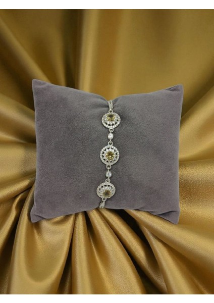 Zultanit Taşlı 925 Ayar Gümüş Zarif Kadın Bileklik