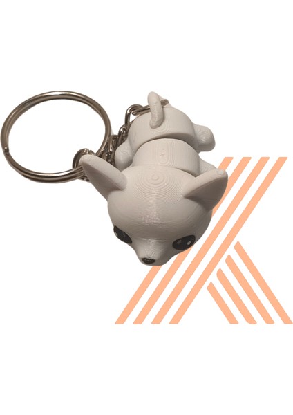 Hareketli Eklemli Sevimli Tilki Beyaz Anahtarlık & Charm 4cm fiyatları