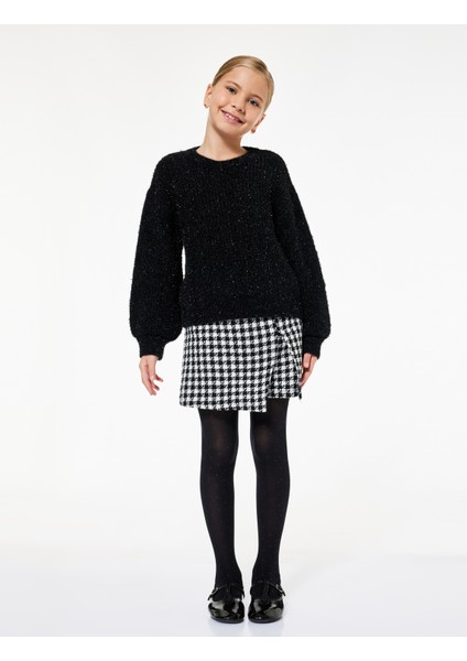 Uzun Kollu Bisiklet Yaka Parıltılı Triko Kazak fiyatları