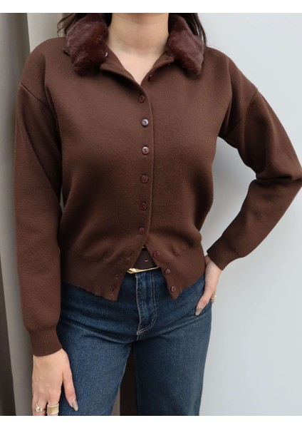 Kürk Yakalı Triko Hırka modelleri