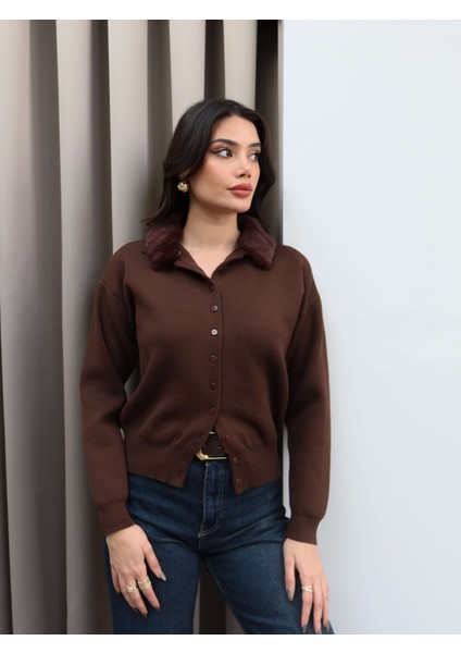 Kürk Yakalı Triko Hırka fırsatları