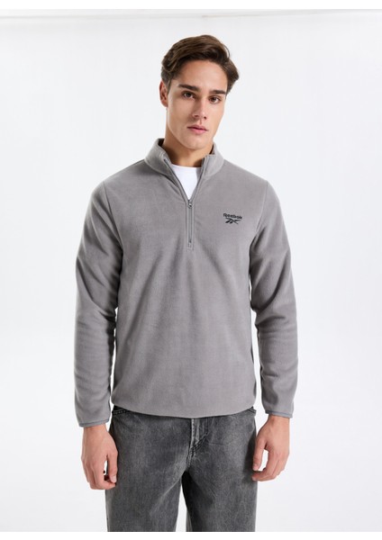 Cn 10907 Pıer Polar Hz Gri Regular Fit Düz Erkek Zip Ceket