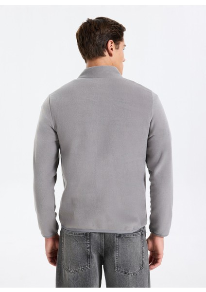 Cn 10907 Pıer Polar Hz Gri Regular Fit Düz Erkek Zip Ceket indirimleri