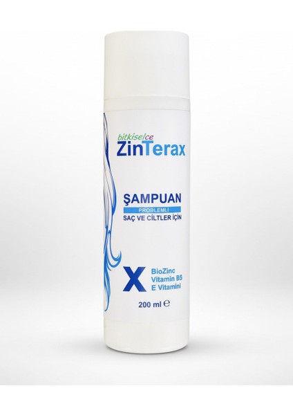 Zinterax Şampuan Problemli Saç ve Ciltler Için - Güçlü Formül - Biozinc, B5 ve E Vitaminli Bakım 200 ml