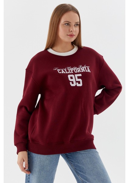 Yakası Şerit Detaylı Swearshirt Vısne fiyatları