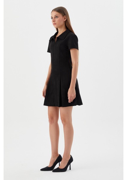 Süet Mini Elbise Sıyah modelleri