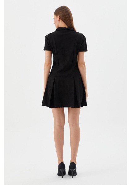 Süet Mini Elbise Sıyah indirimleri