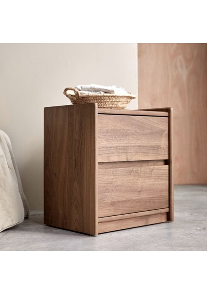 Ahşap Çift Çekmeceli Iskandinav Komodin modelleri